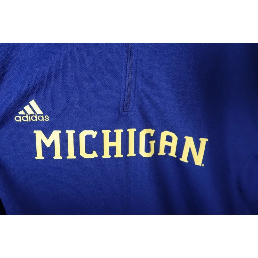 Adidas Michigan Wolverines Quarter Zip Pullover Navy Yellow Mens XL Excellent